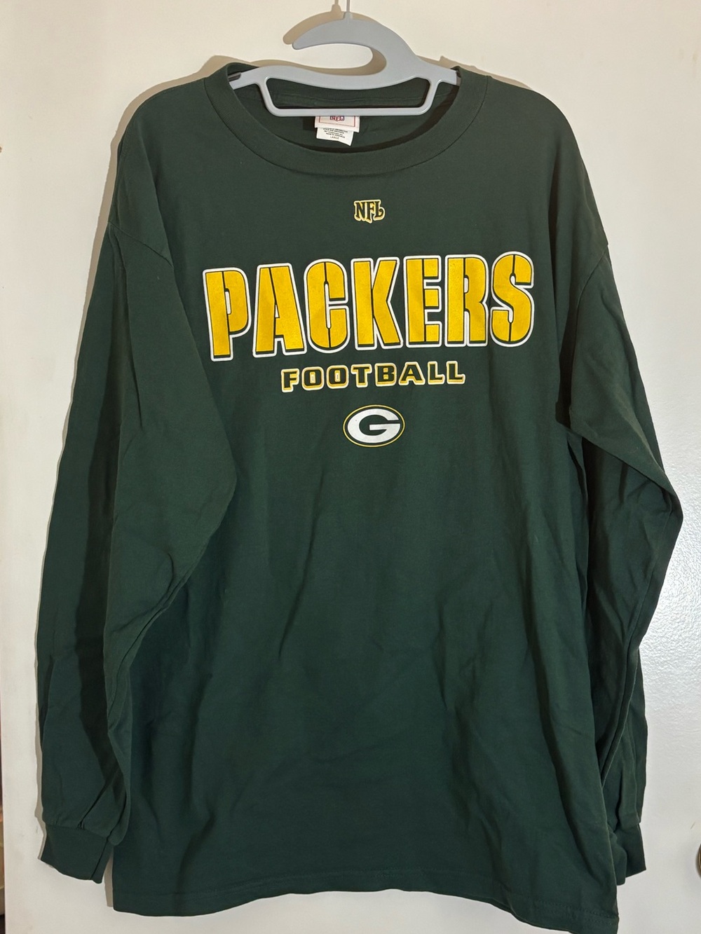 🏈 Green Bay Packers Long Sleeve Tee - Green & Yellow Large